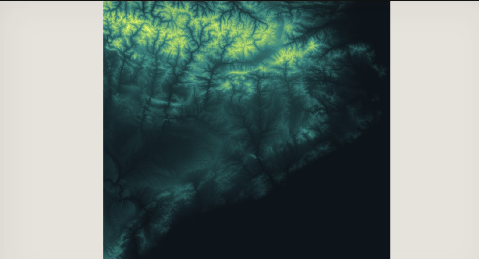 Source elevation raster
